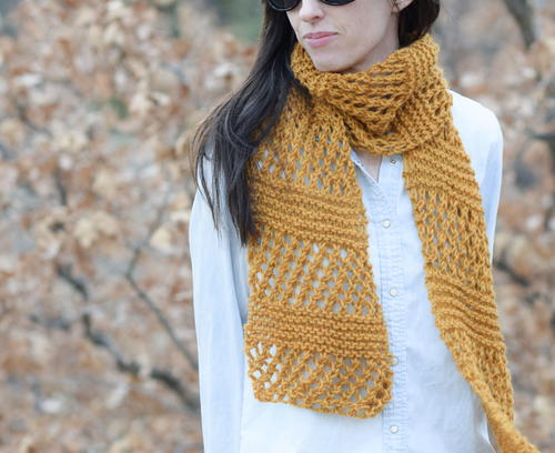 Honeycombs Easy Summer Knit Scarf