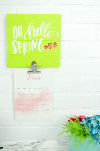 Diy Spring Calendar Holder