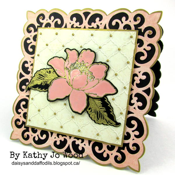 Pretty in Pink and Gold Rose Card