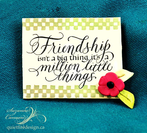 Stamped Polymer Clay Friendship Pin
