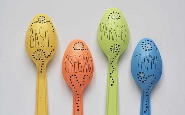 Plastic Spoon Garden Markers