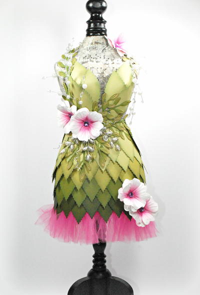 Spring Foliage Inspired Altered Dress Form