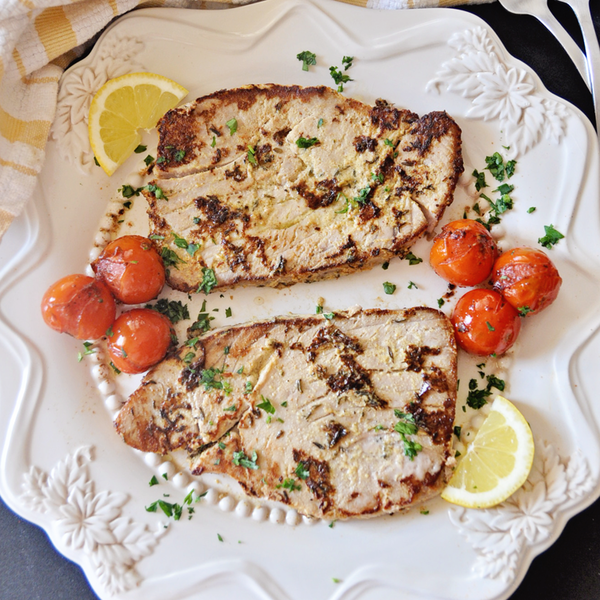 Seared Tuna Steaks with Mustard & Thyme