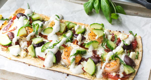 Greek Style Flatbread Pizza