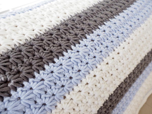 Star Stitch Striped Baby Blanket