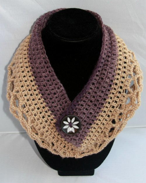 Crochet Lacey Mandala Cowl Neck Warmer