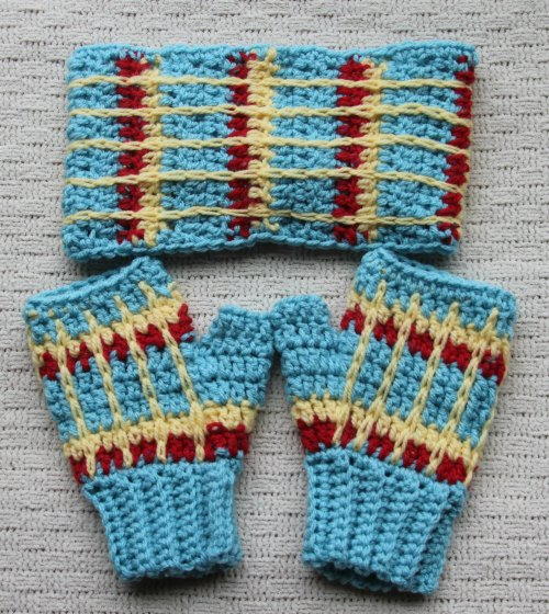 Surface Crochet Fingerless Gloves/Headwrap
