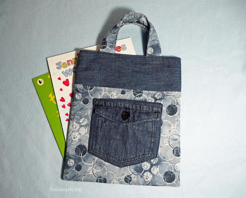 Denim Jeans Pocket Tote Bag