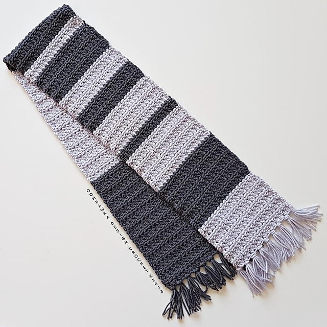 Simple Grey Striped Scarf