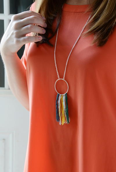 Easy DIY Tassel Fringe Necklace