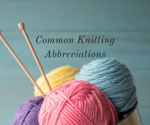 Common Knitting Abbreviations