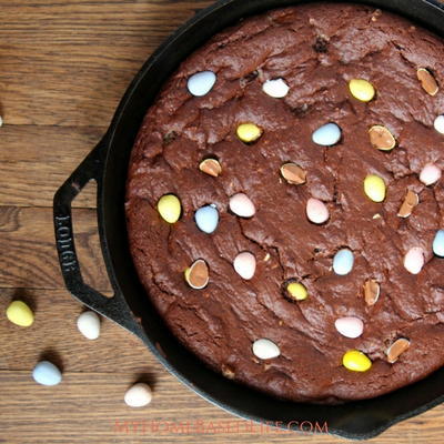 Cadbury Eggs Skillet Brownie