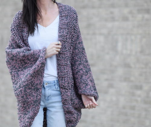 Easy Marled Knit Cardigan