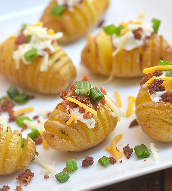 Mini Loaded Hasselback Potatoes