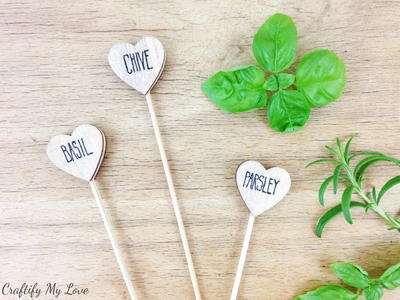 How to make Heart-Shaped Wooden Herb Garden Markers