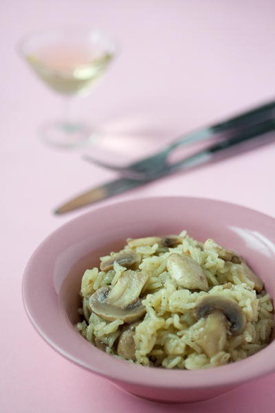 Risotto with Mushrooms in White Wine