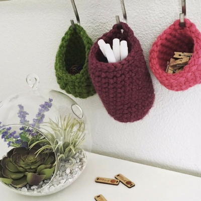 Trio of Tiny Crochet Baskets