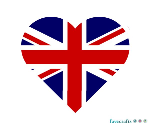 Union Jack Yarn Heart Garland