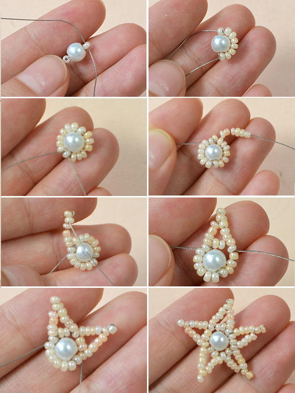 DIY Spring Flower Ring with Seed Beads
