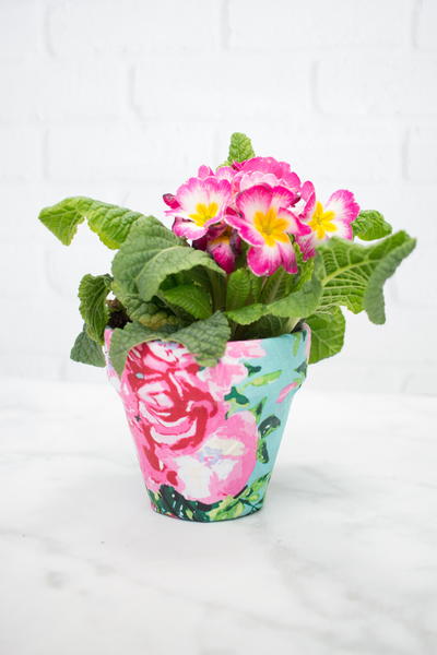 Fabric Covered Flower Pots