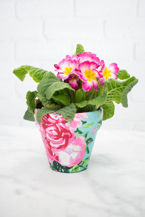 Fabric Covered Flower Pots