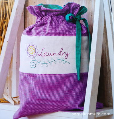 Travel Laundry Bag with Embroidery
