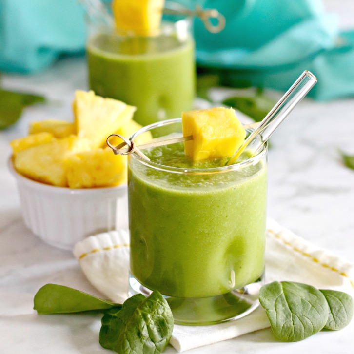 Pineapple Green Smoothie | FaveHealthyRecipes.com