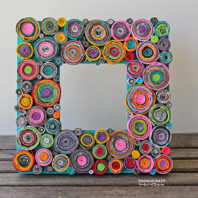Upcycled Rolled Paper Picture Frame