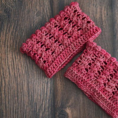 Cables and Bobbles Boot Cuffs