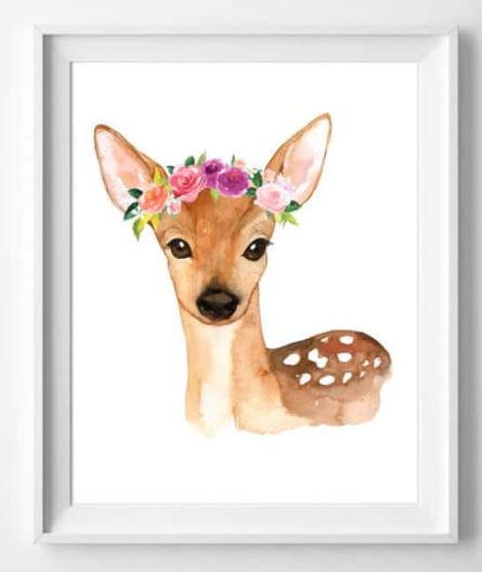 Watercolor Woodland Animals Free Printable Art