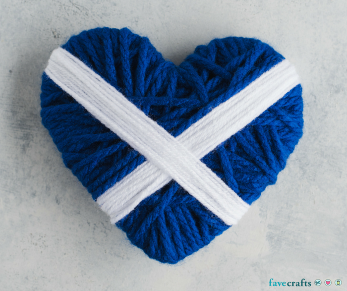 Union Jack Yarn Heart Garland