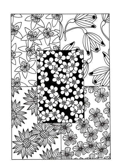 Floral Explosion Adult Coloring Page