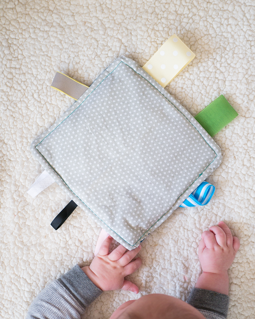 A Soft, Crinkly Tag Toy for Baby
