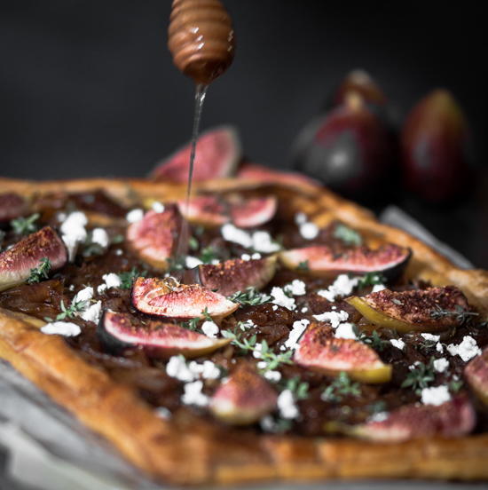 Caramelized Onion Tart with Roasted Figs and Feta
