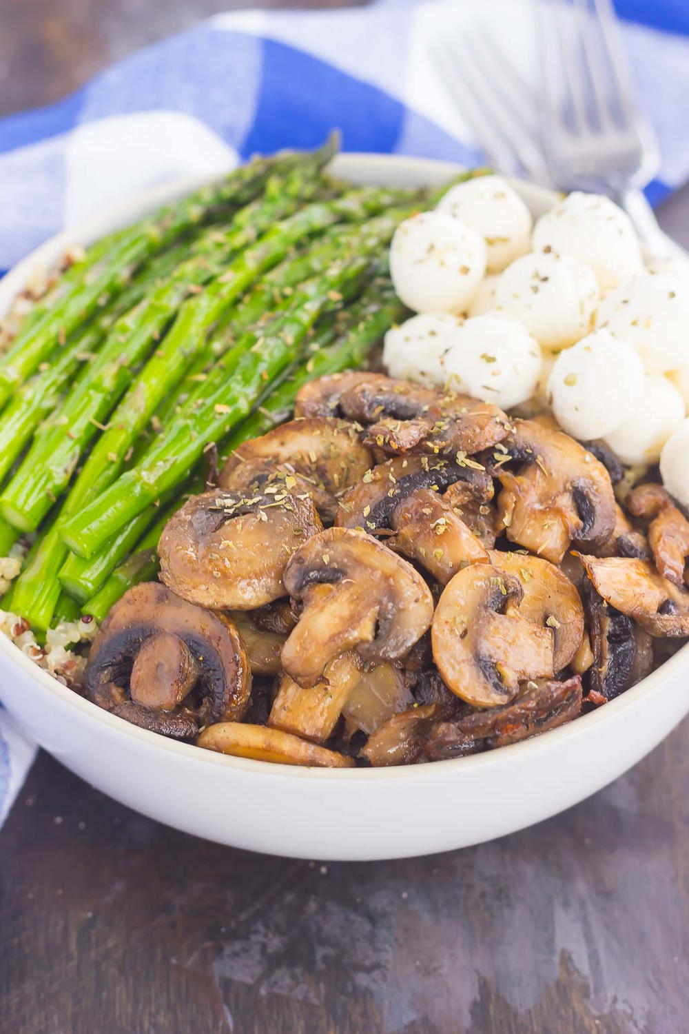 Asparagus and Mushroom Quinoa Bowl