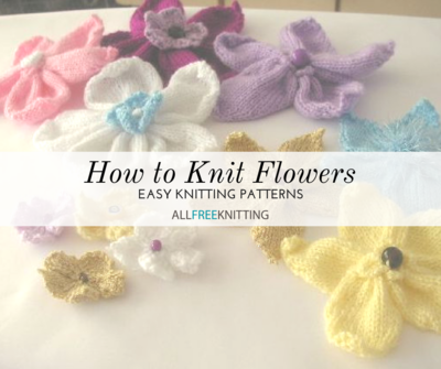 knitting yarn with flowers