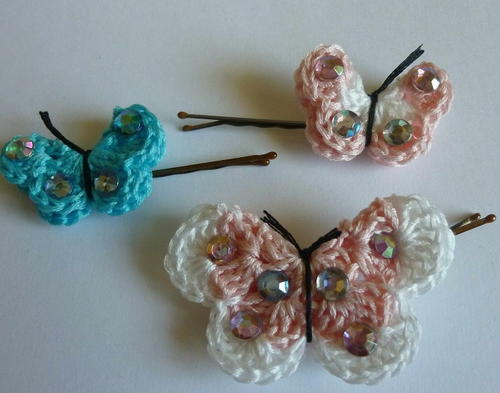 Bouquet Bobby Pins and Barrette - I Like Crochet