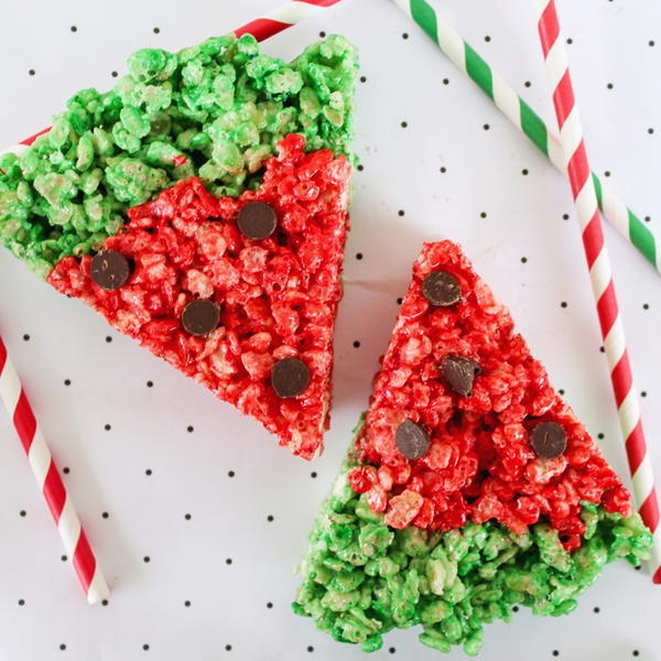 Watermelon Rice Krispies Treats