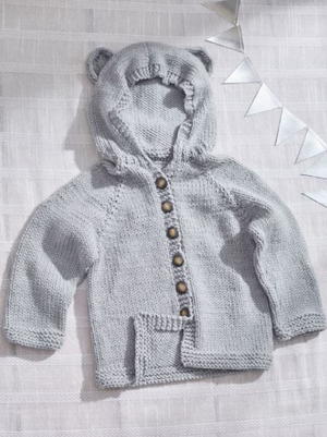 BNWT Mothercare Baby Boys Girls beige  Bear Hooded Knitted Jacket Cardigan 