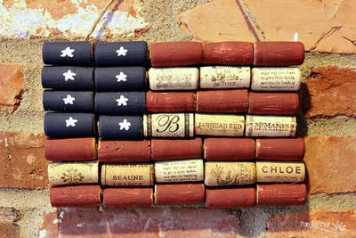 American Flag Wine Cork Upcycle Craft