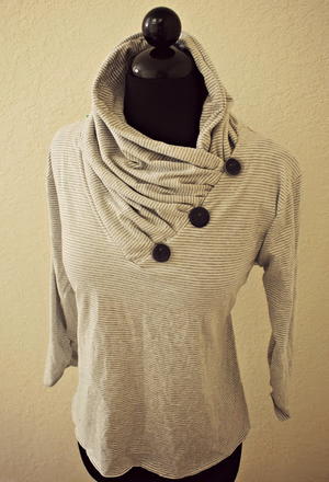The Great Gathered Cowl V-Neck