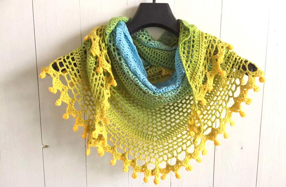 Pom Pom Shawl, Happy