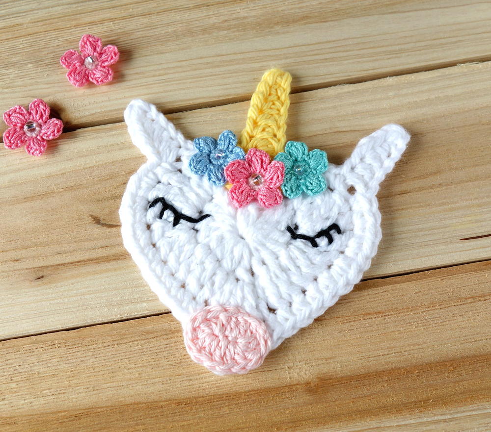 Crochet Unicorn Applique | AllFreeCrochet.com