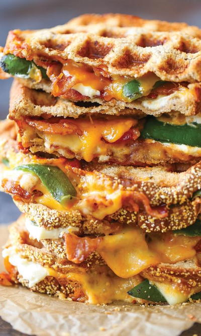Jalapeno Popper Waffle Grilled Cheese