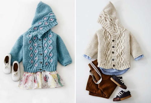Cabled Baby Cardigan Sweater