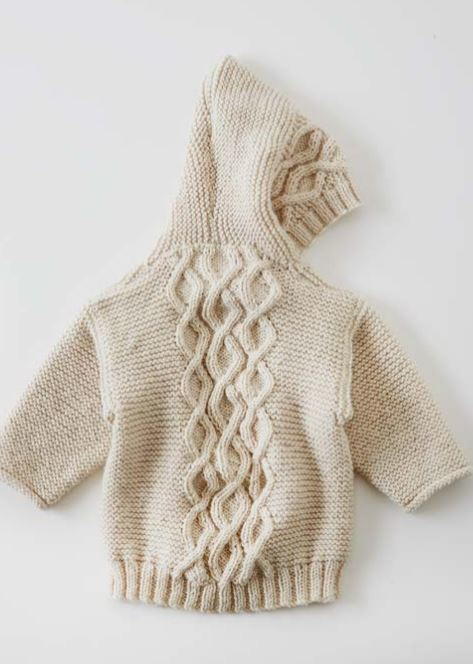 Cabled Baby Cardigan Sweater | AllFreeKnitting.com