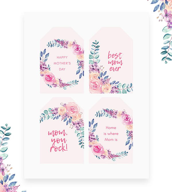 Free Printable Mother's Day Card & Gift Tags