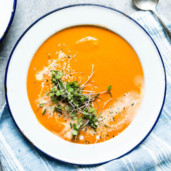 Healthy Tomato Soup with Coconut and Curry