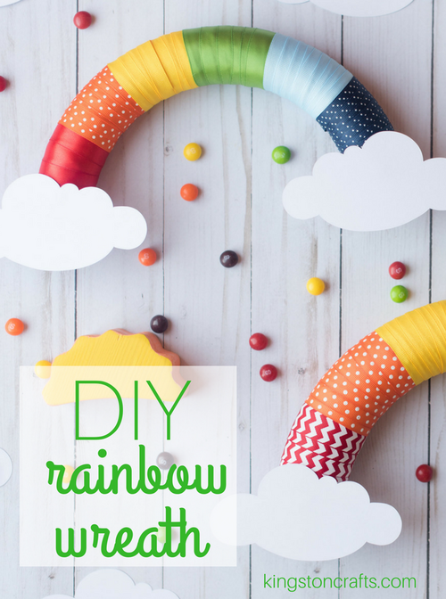 DIY Rainbow Ribbon Wreath