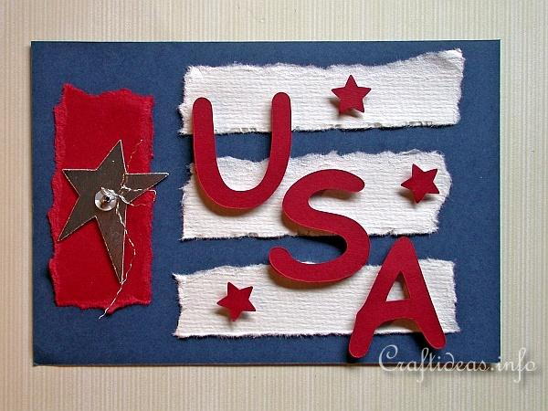 U.S.A Patriotic Greeting Card | AllFreePaperCrafts.com